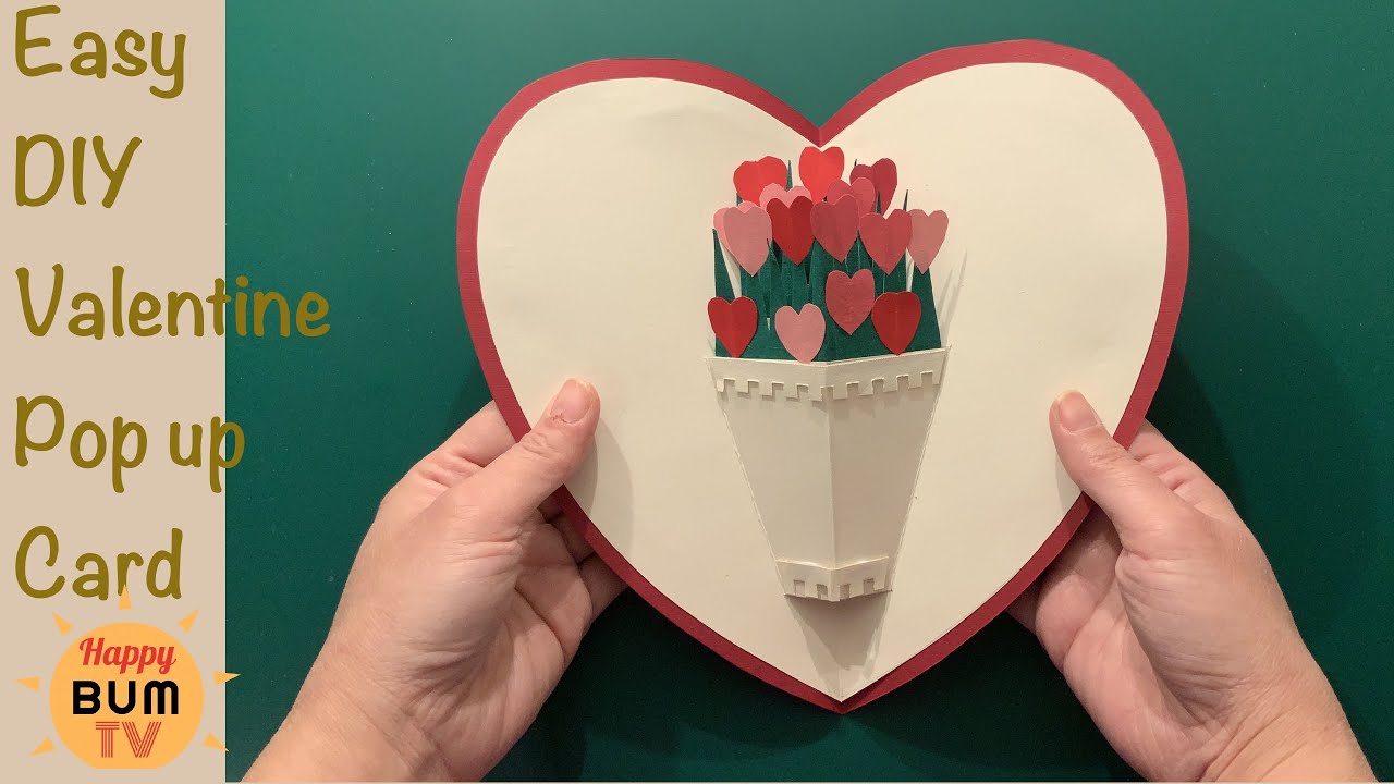 EASY DIY VALENTINE POP UP CARD | HEART FLOWER LOVE POP CARD
