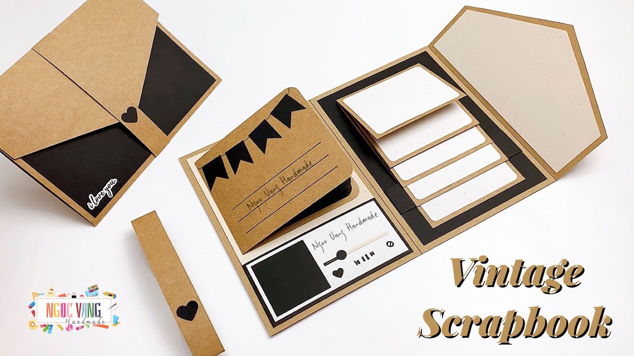 Vintage Scrapbook - Album Ảnh Bìa Thư, Sổ lưu niệm cổ điển • NGOC VANG Handmade